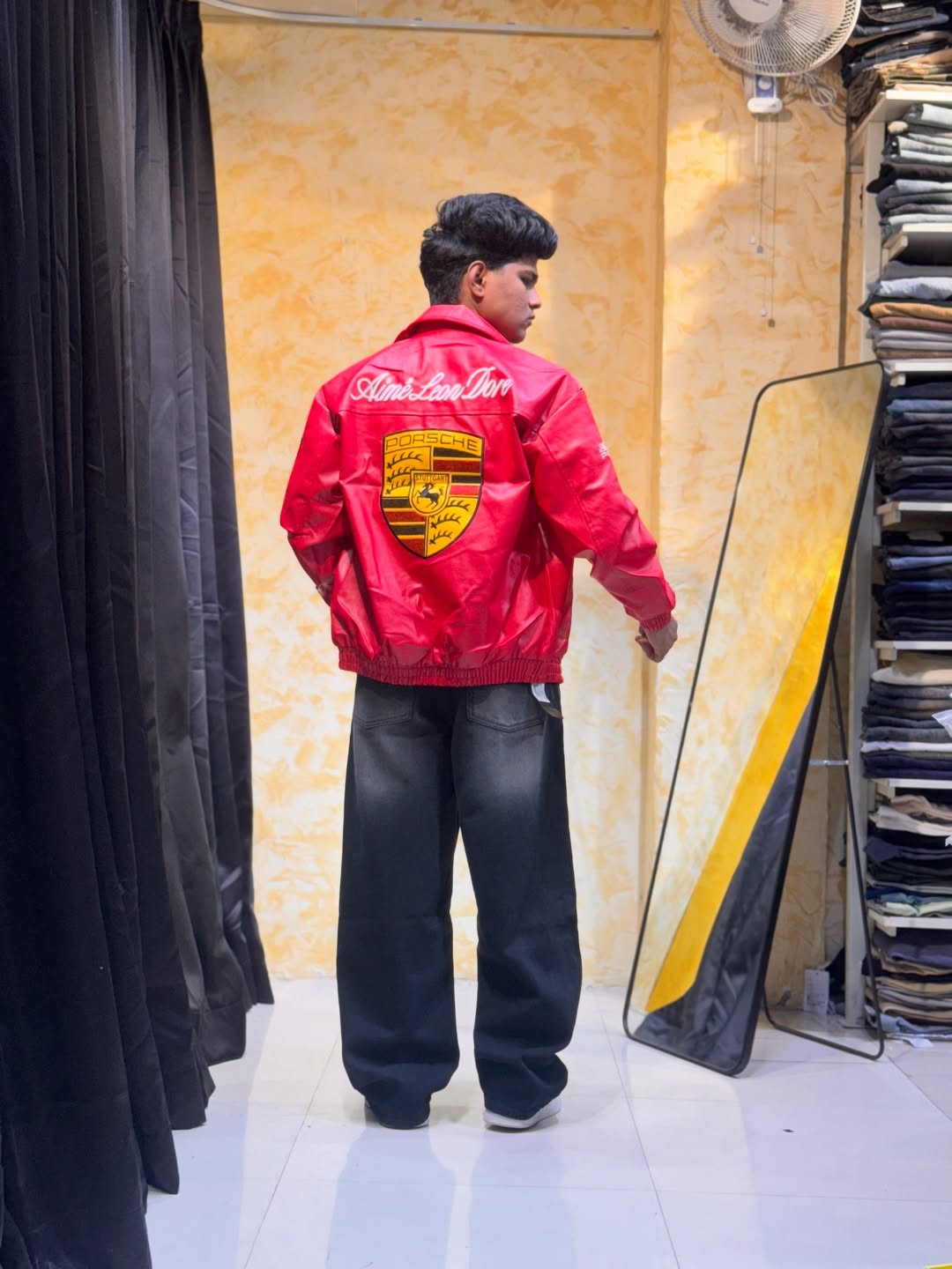 🏁 Porsche-Inspired Racing Jacket(Red)