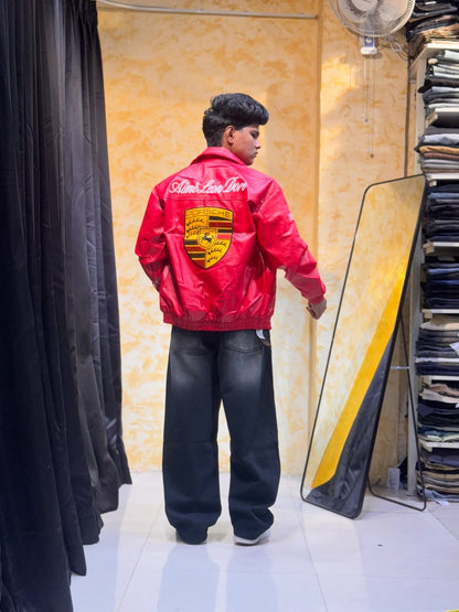 🏁 Porsche-Inspired Racing Jacket(Red)
