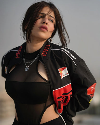 Ferrari Inspired Vintage Motorsport Jacket – Black