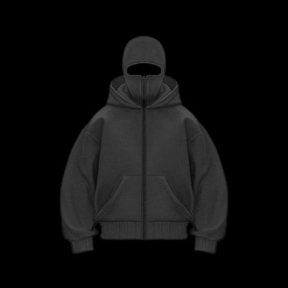 Double Zip Hoodie with Built-In Balaclava