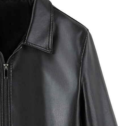 Men’s Lightweight Faux Leather Biker Jacket – Streetwear Edition