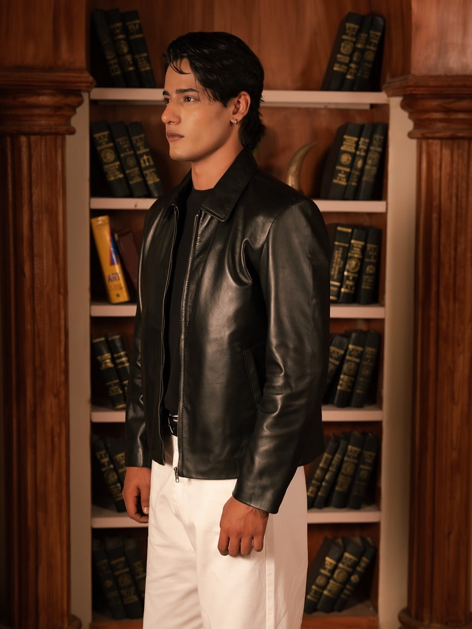 Men’s Black Foxy Leather Jacket – ALPHA Street Style