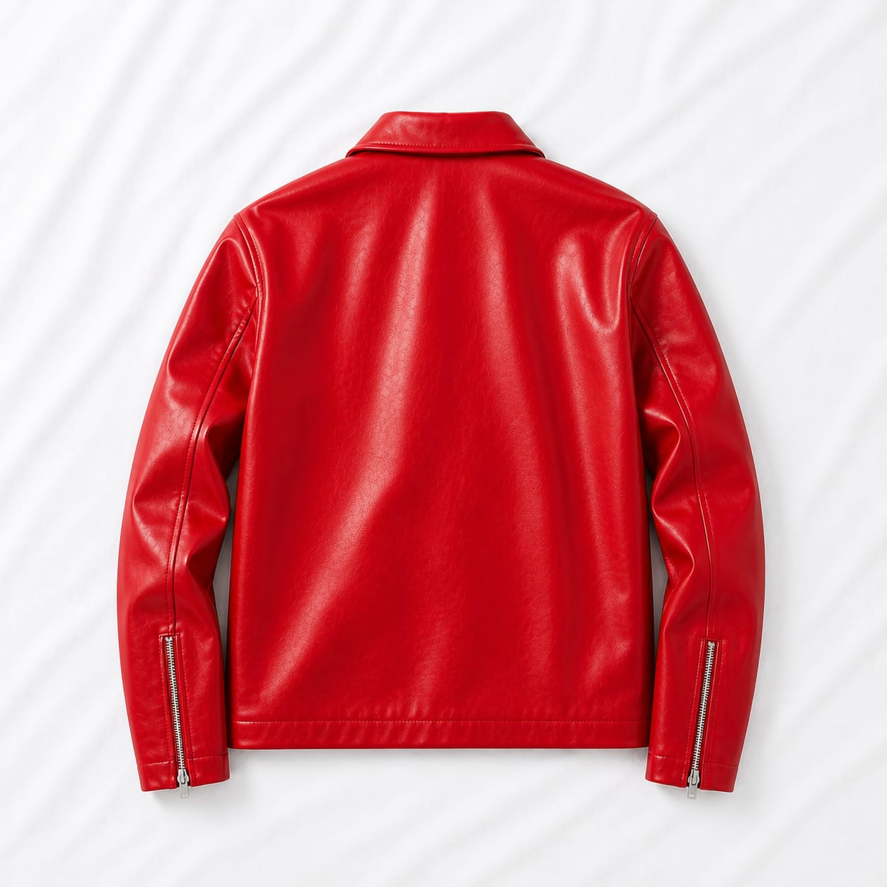 ALPHA Rebel Boxy Cropped Leather Jacket | Premium Unisex Streetwear (RED)