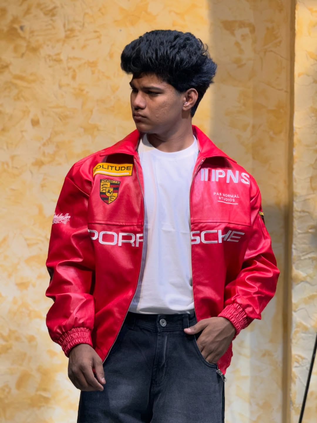 🏁 Porsche-Inspired Racing Jacket(Red)