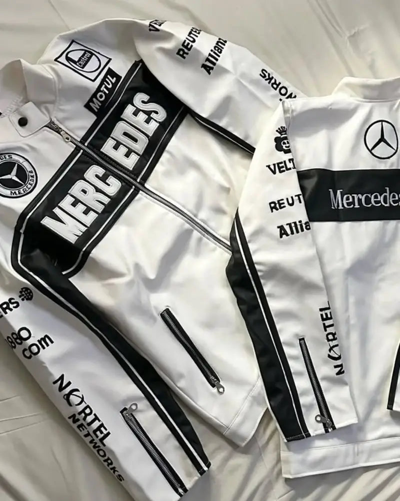 Urbon Cloth Mercedes Leather Jacket – Bold Racing-Inspired Style