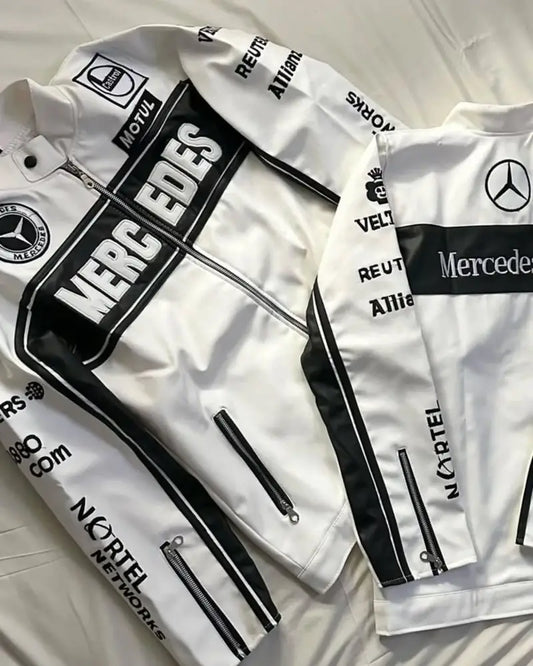 Urbon Cloth Mercedes Leather Jacket – Bold Racing-Inspired Style