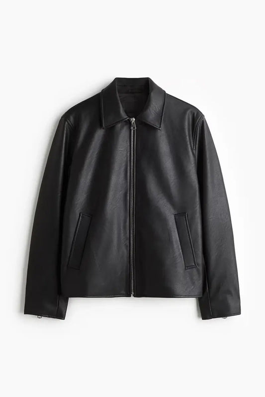 Men’s Black Foxy Leather Jacket – ALPHA Street Style