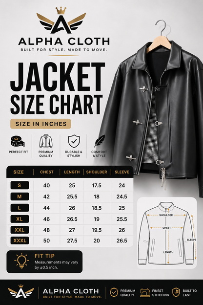 Black Icon Premium(clasp) Leather Jacket(Black)