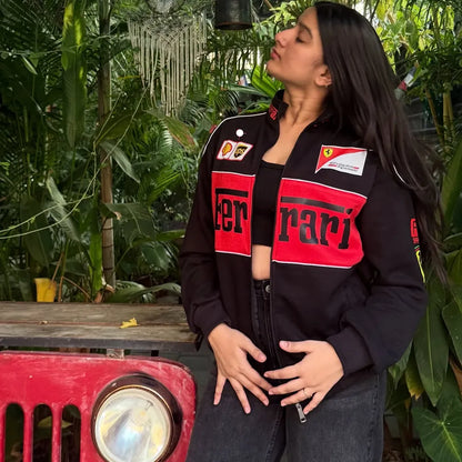 Ferrari Black & Red Racing Jacket – Premium Motorsport Edition