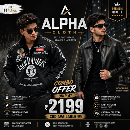 🧥✨ Premium Leather & Racing Jacket Combo