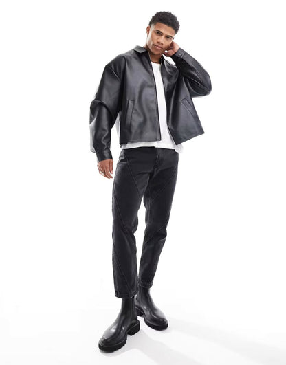 Urbon Cloth Classic Rider Synthetic-Leather Jacket..