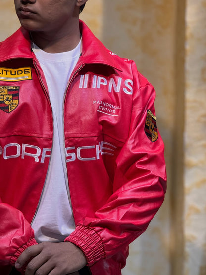 🏁 Porsche-Inspired Racing Jacket(Red)