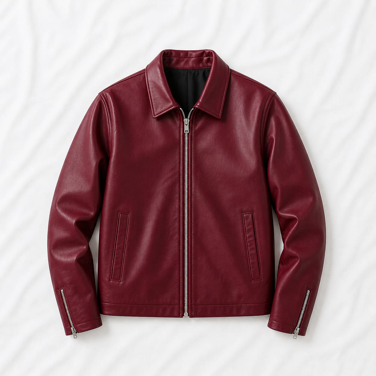 ALPHA CLOTH Crimson Edge Leather Jacket(Burgundy)