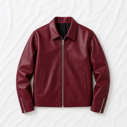 ALPHA CLOTH Crimson Edge Leather Jacket(Burgundy)