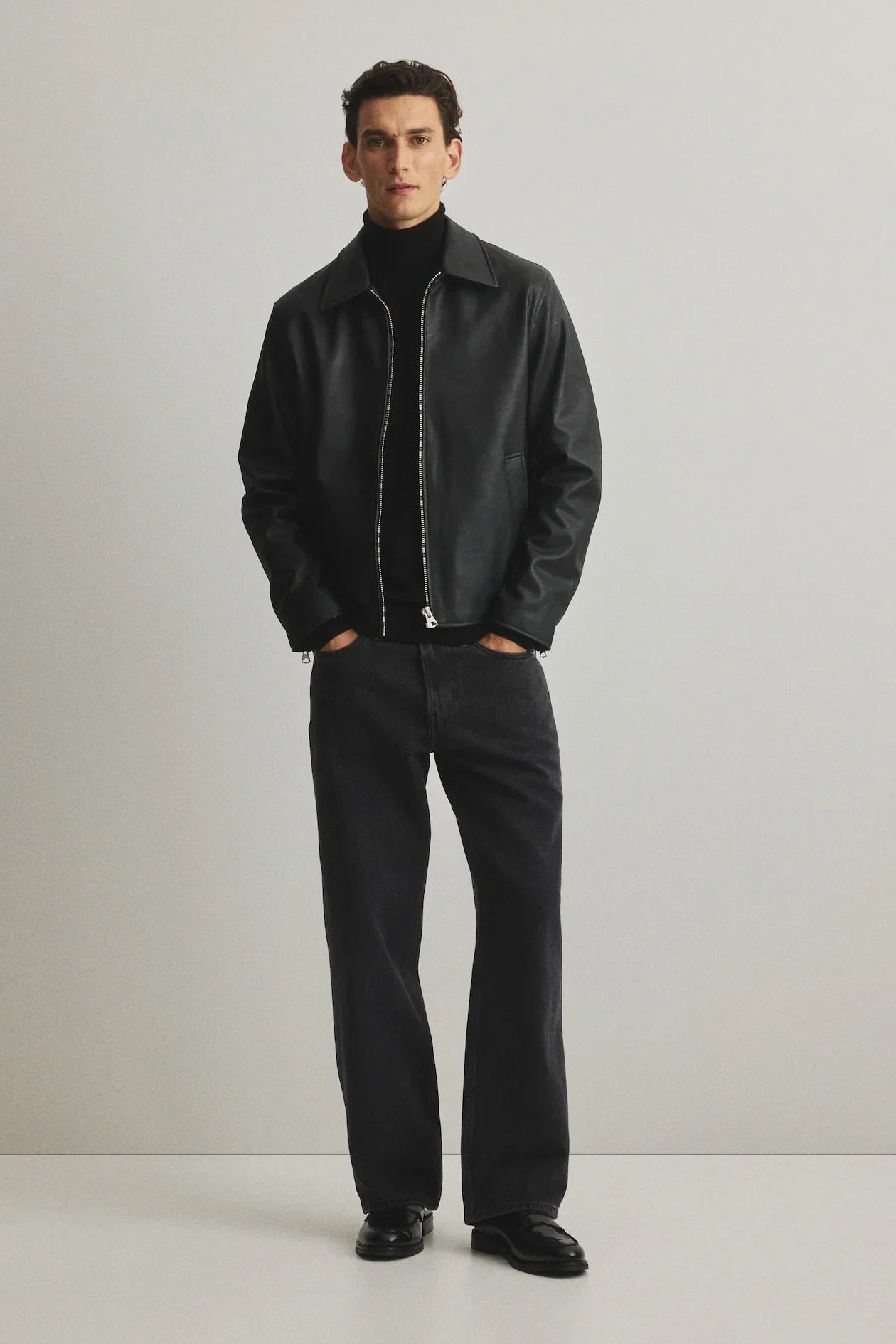 Men’s Black Foxy Leather Jacket – ALPHA Street Style
