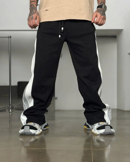 Urbon cloth Grey Straight Fit Baggy Pants 3 Way Zip Up