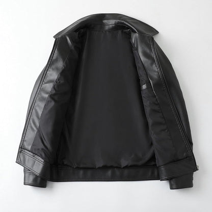 Men’s Lightweight Faux Leather Biker Jacket – Streetwear Edition