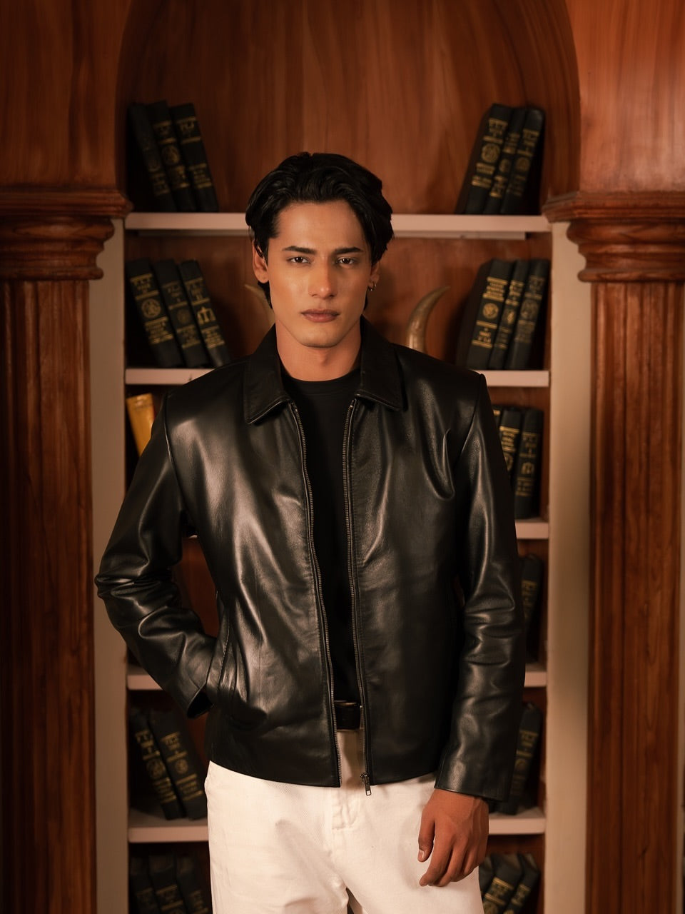 Men’s Black Foxy Leather Jacket – ALPHA Street Style