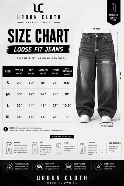🌟 ALPHA CLOTH Streetwear Loose Fit Denim Jeans