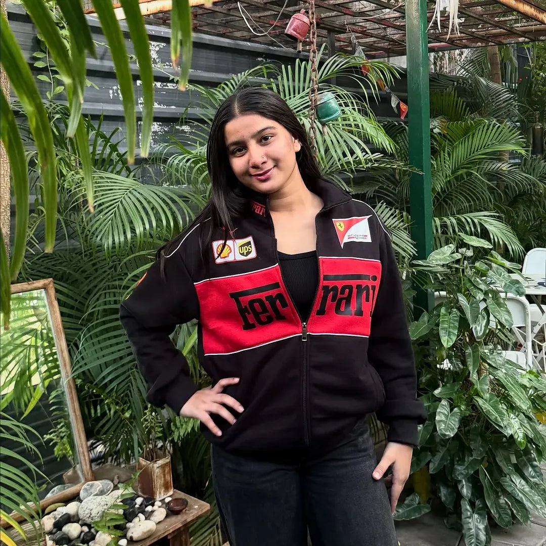 Ferrari Black & Red Racing Jacket – Premium Motorsport Edition