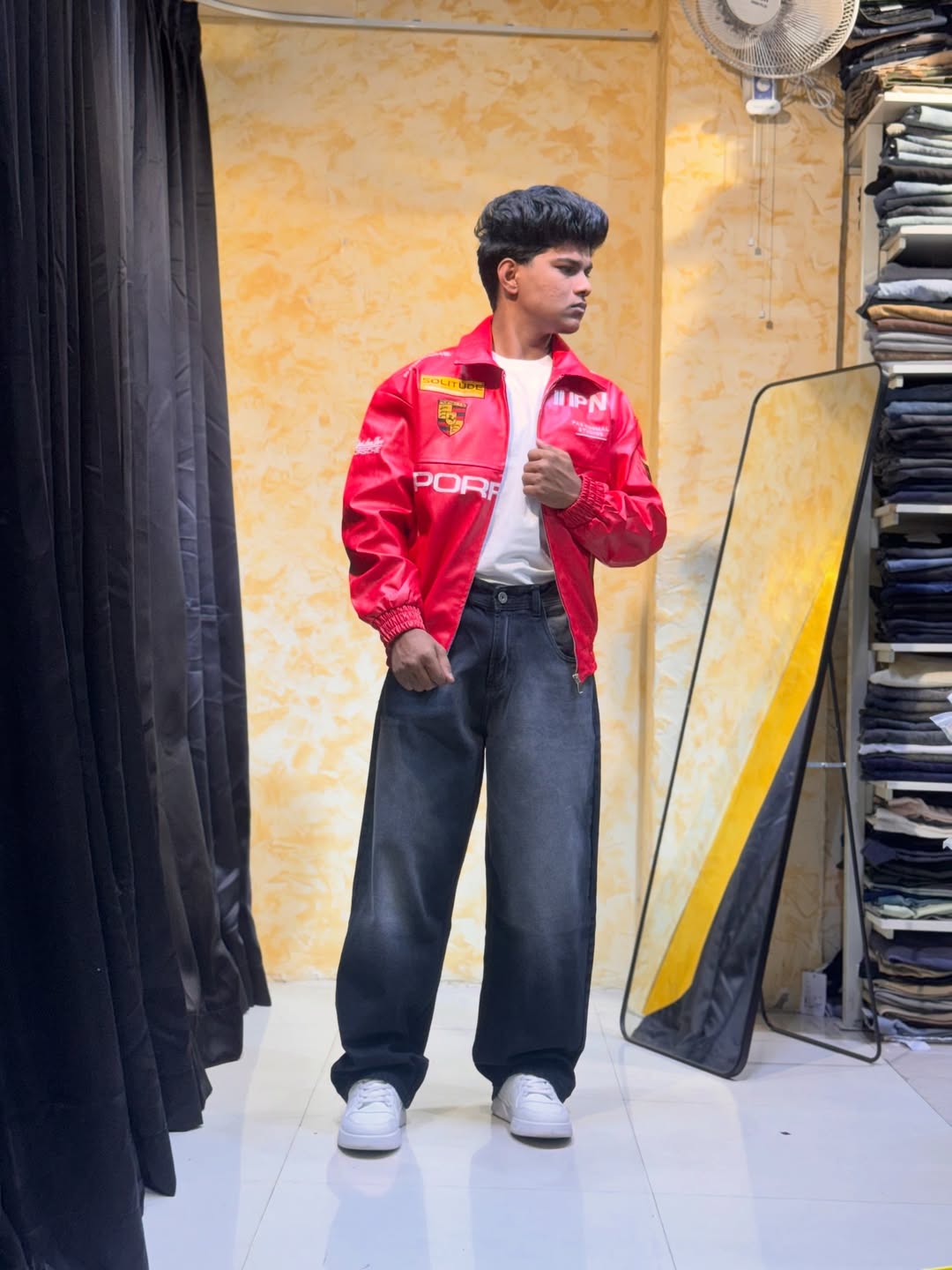 🏁 Porsche-Inspired Racing Jacket(Red)