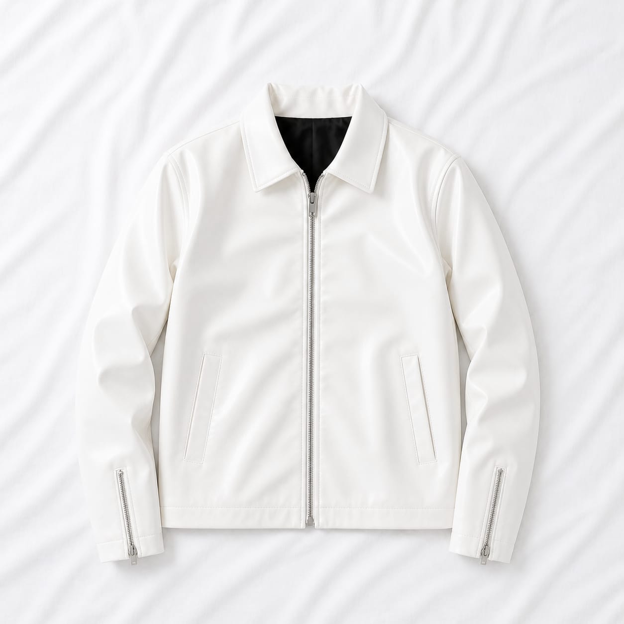 ALPHA Rebel Boxy Cropped Leather Jacket | Premium Unisex Streetwear (WHITE)
