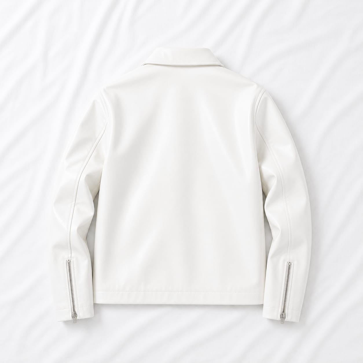 ALPHA Rebel Boxy Cropped Leather Jacket | Premium Unisex Streetwear (WHITE)