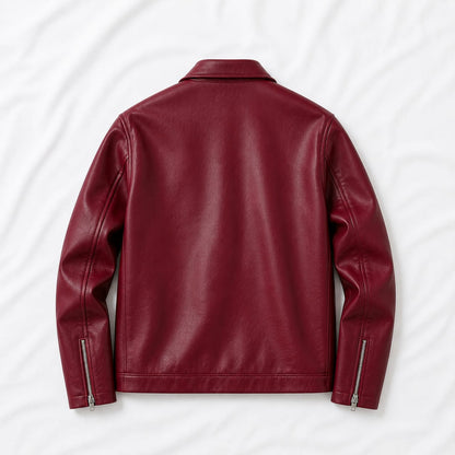 ALPHA CLOTH Crimson Edge Leather Jacket(Burgundy)
