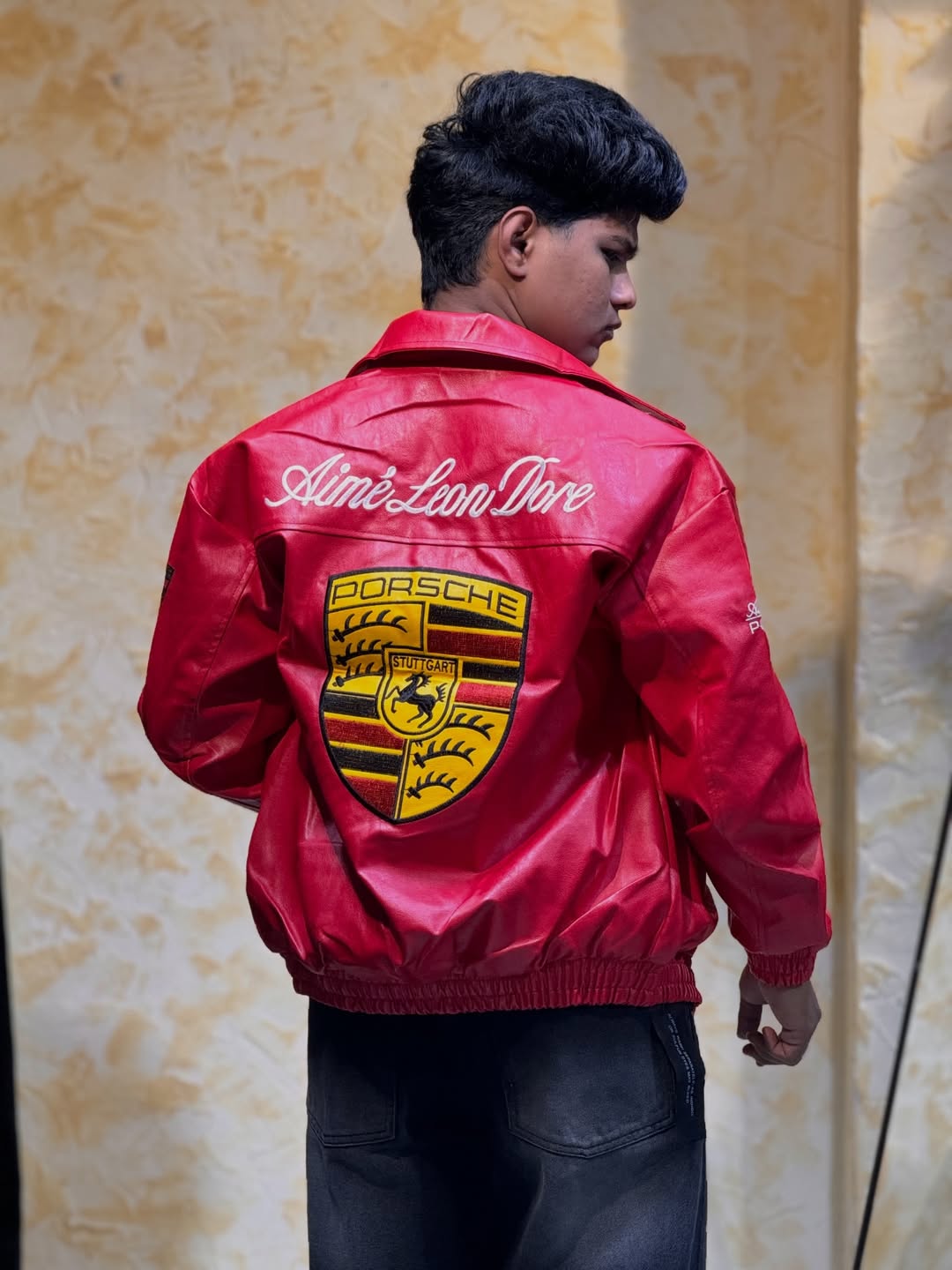 🏁 Porsche-Inspired Racing Jacket(Red)